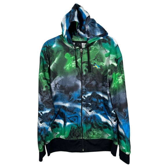 Oakley 2000s Jupiter Frog Abstract Full Zip Sweatshirt Men's Size Large - Picture 1 of 7